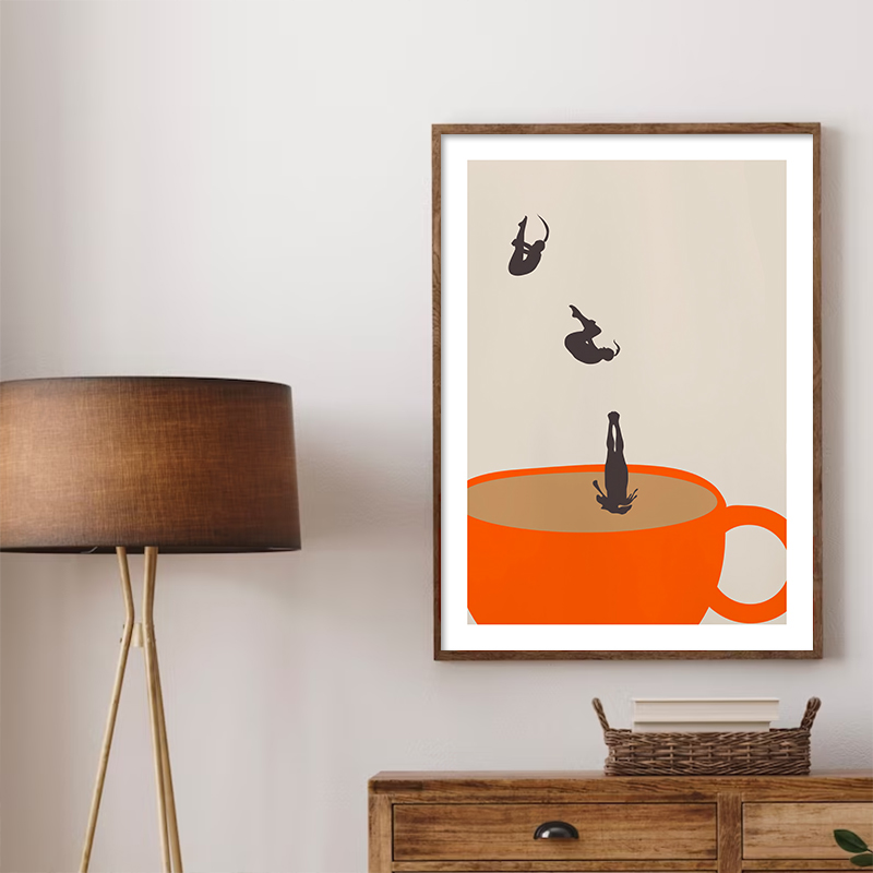 Coffee Tea Picture - Funny Girl Coffee Tea Cup Meditation