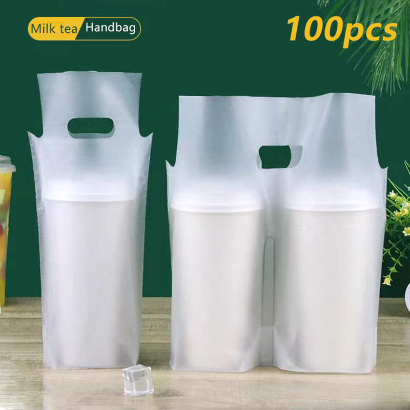 Coffee Tea Cup - 100Pcs Single/Double Cup Milk Tea Packaging