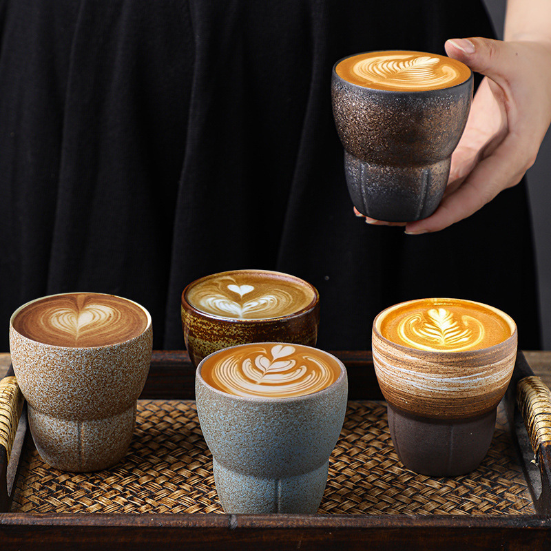 Coffee Tea Japan - Japanese Style Rough Pottery Espresso Cup
