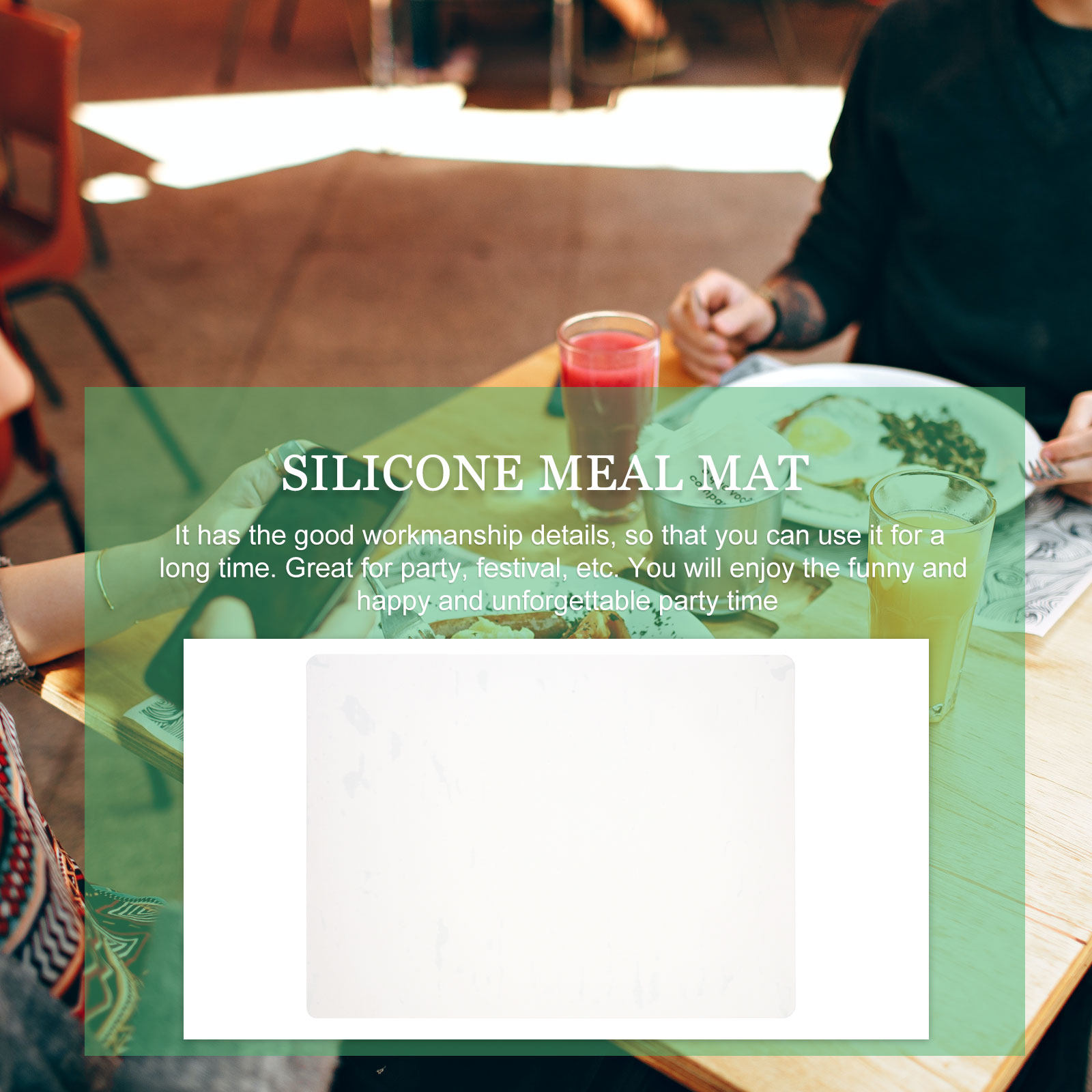 Coffee Tea Place - 4Pcs Silicone Place Mat Heat-Resistant Non-Slip