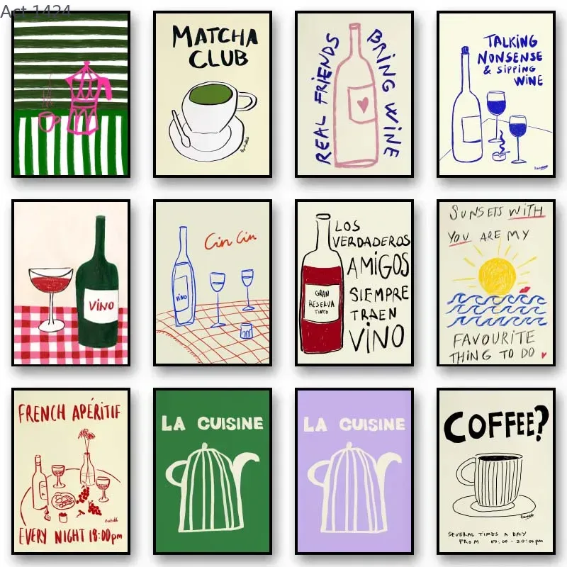 Coffee Tea Picture - (1pc frameless)Minimalist Color Picture Food Canvas