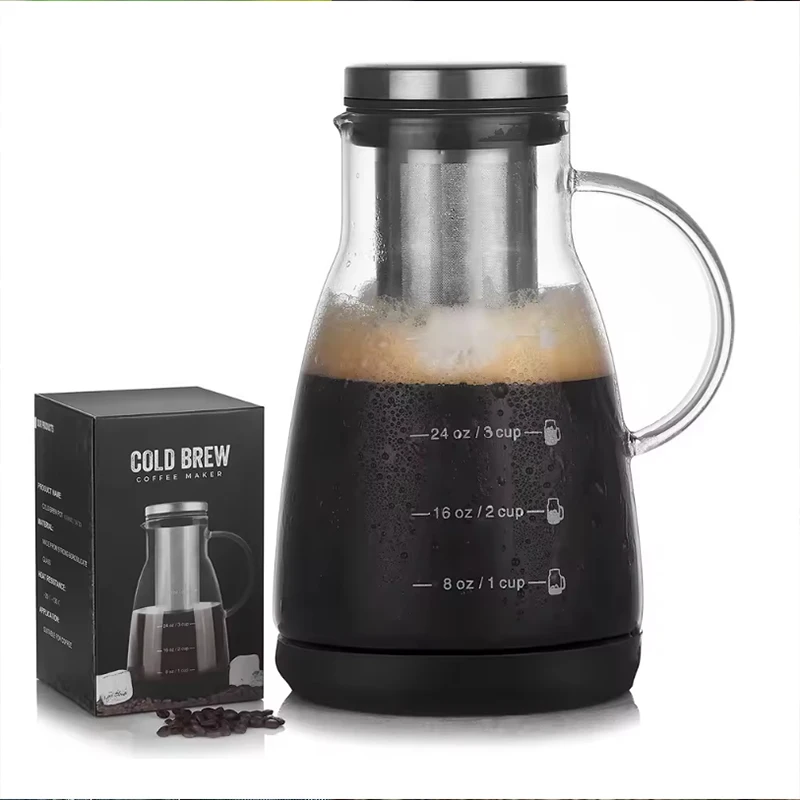 Coffee Tea Pot - 960ml Espresso Ice Drip Maker Glass