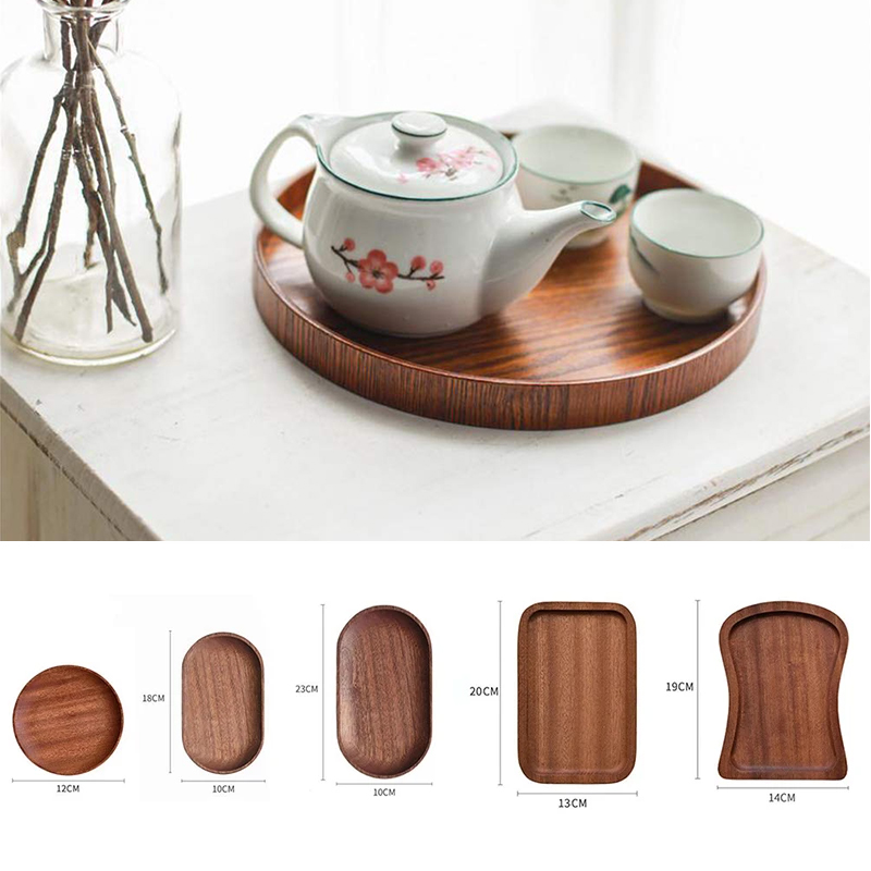 Walnut Wooden Tray Ins Wind Sm - Coffee Tea Japan ulasan dan harga