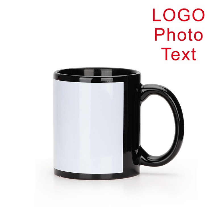 Black Cup DIY LOGO Ceramic 350 - Coffee Tea Picture ulasan dan harga