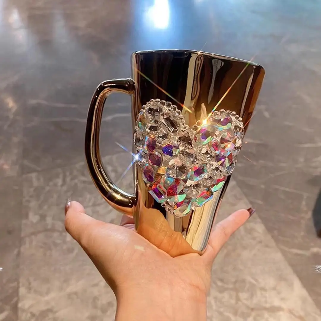 Sparkling Heart Diamond-encrus - Coffee Tea Japan ulasan dan harga