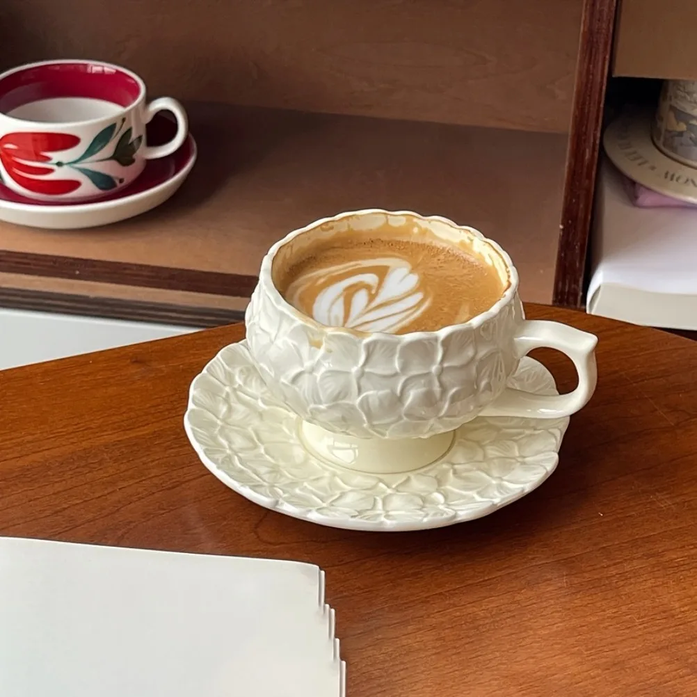 French Cream Relief Coffee Cup - Coffee Tea Gift ulasan dan harga