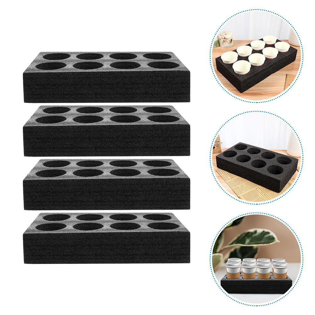 4Pcs 8-Hole Beverage Cup Tray  - Coffee Tea Cup ulasan dan harga