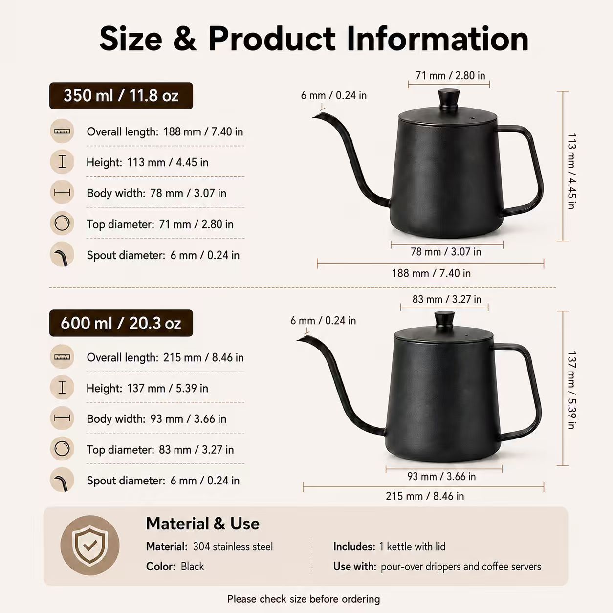 304 Stainless Steel Coffee Pot - Coffee Tea Pot ulasan dan harga