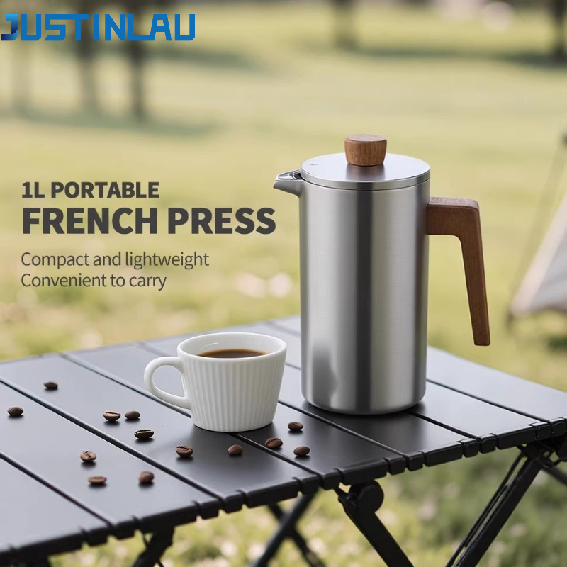 JUSTINLAU 1000ml Stainless Ste - Coffee Tea Pot ulasan dan harga