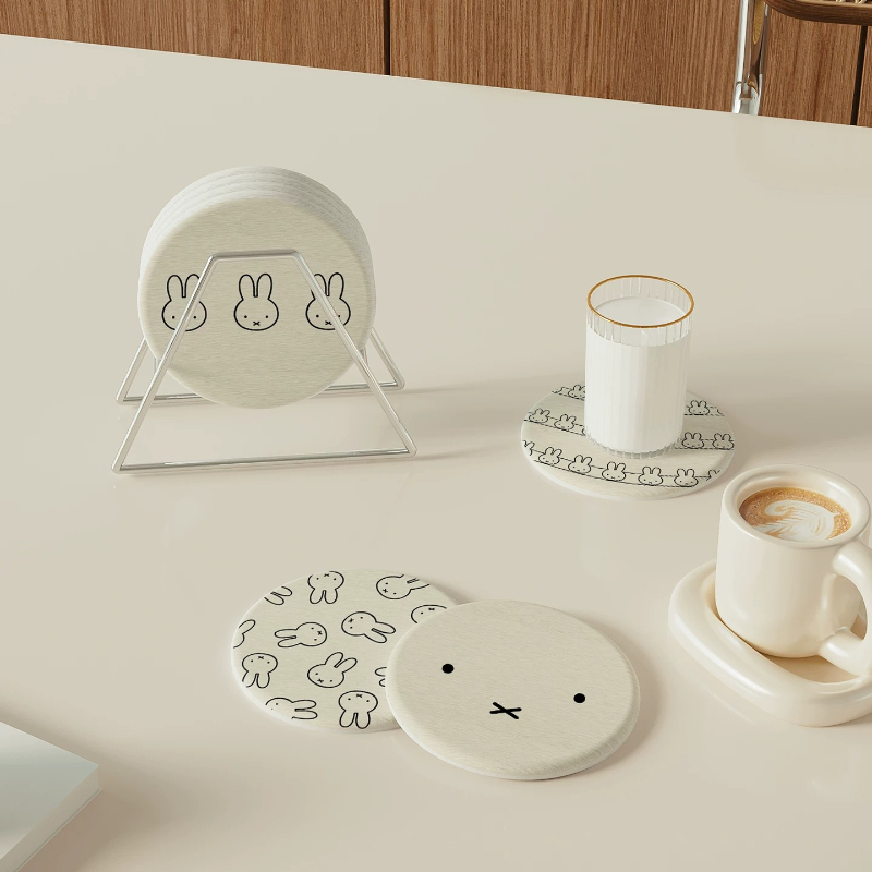 Miffy Kawaii Anime Coasters Cu - Good Coffee Tea ulasan dan harga