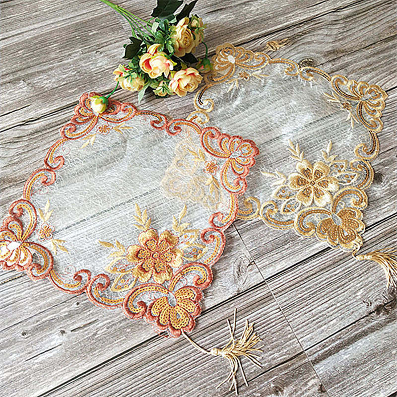 Hot Lace Embroidery Table Plac - Coffee Tea Place ulasan dan harga