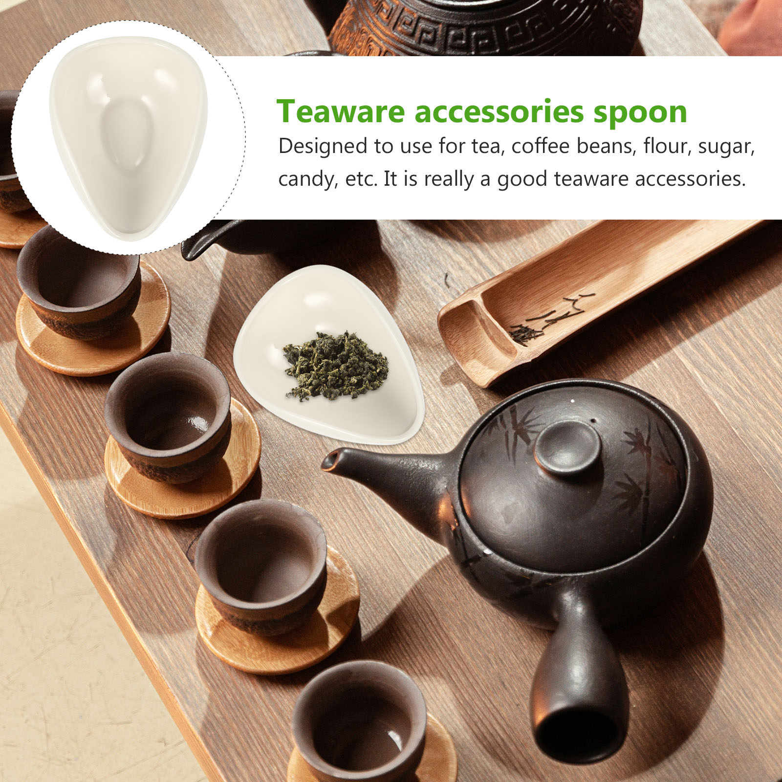 2Pcs Ceramic Tea Scoop for Loo - Coffee Tea Leaf And Bean ulasan dan harga