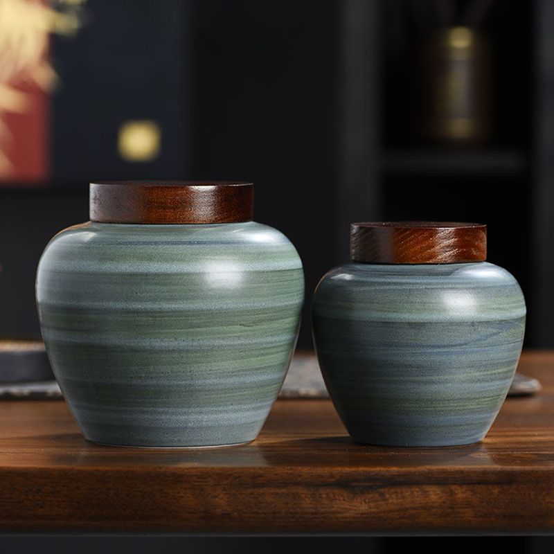 Retro Ceramic Tea Leaf Jar Cre - Coffee Tea Leaf And Bean ulasan dan harga