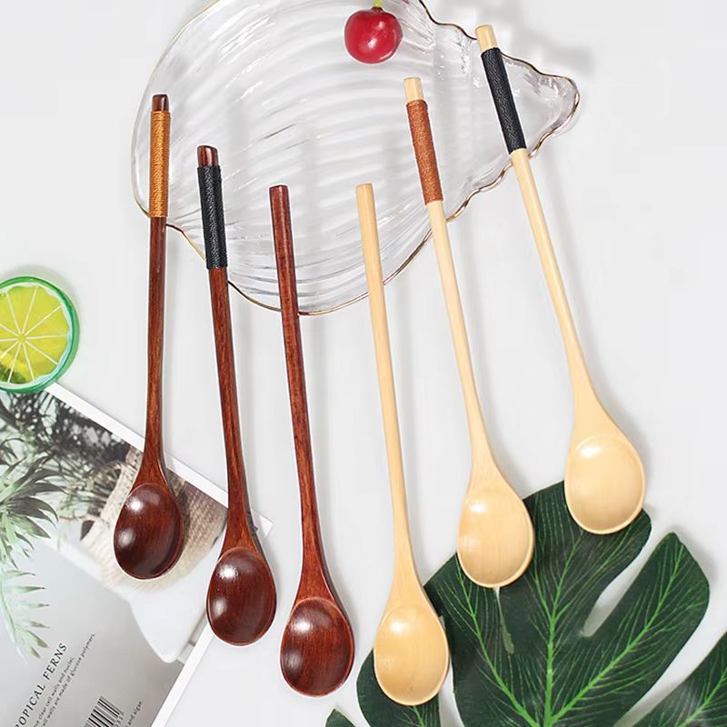 Wooden Teaspoons Long Wood Cof - Coffee Tea Japan ulasan dan harga
