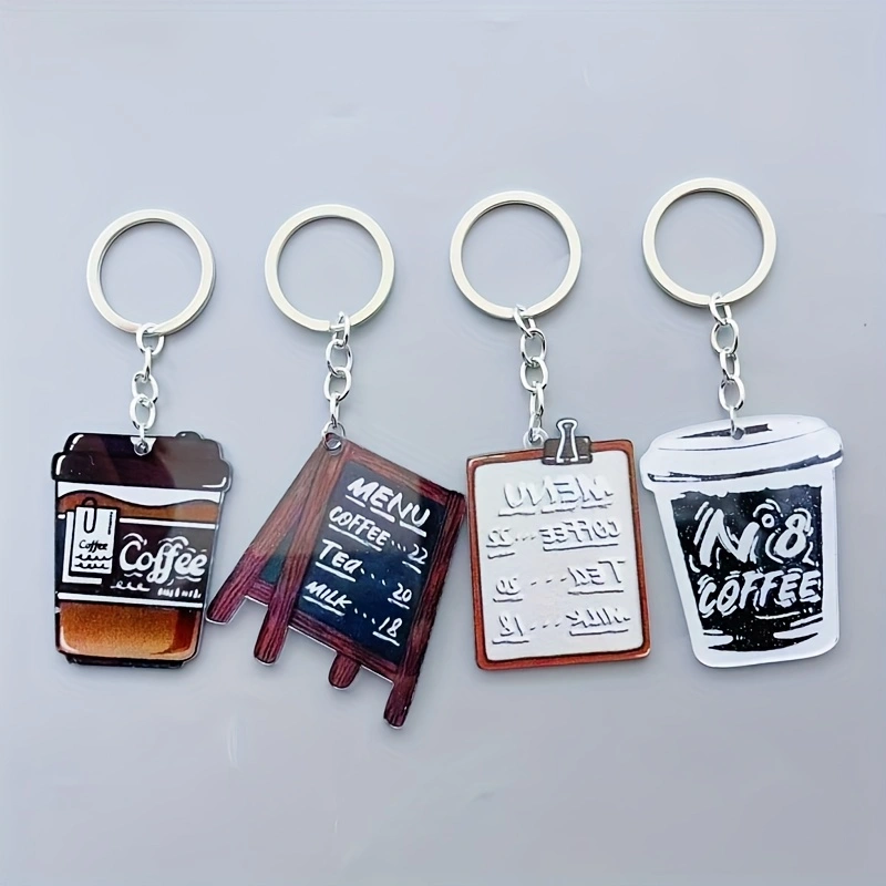 8pcs acrylic coffee cup keycha - Coffee&Tea House Opinie ulasan dan harga