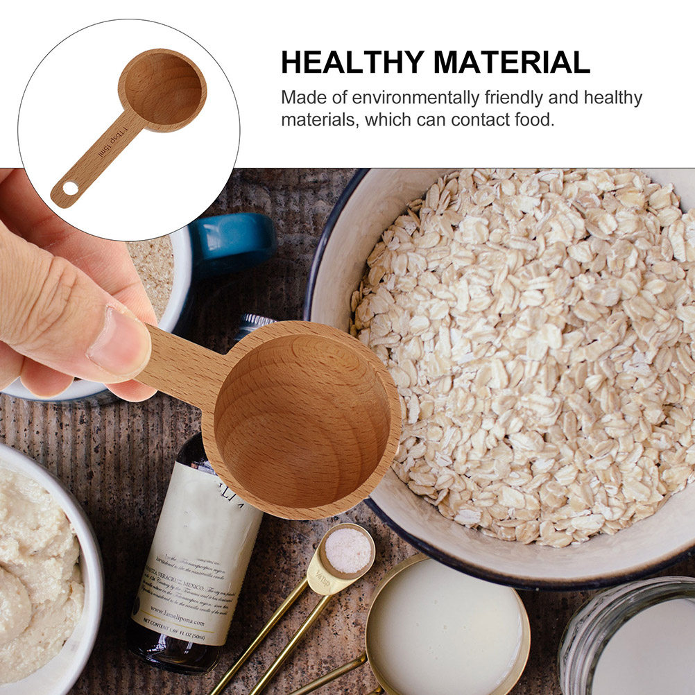 2Pcs Wooden Tablespoon Scoop f - Coffee Tea Leaf And Bean ulasan dan harga